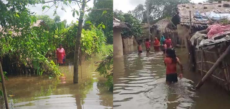 पोखरिया–५ सतवरियाको दलित बस्ती जलमग्न, राहतका लागि गुहार