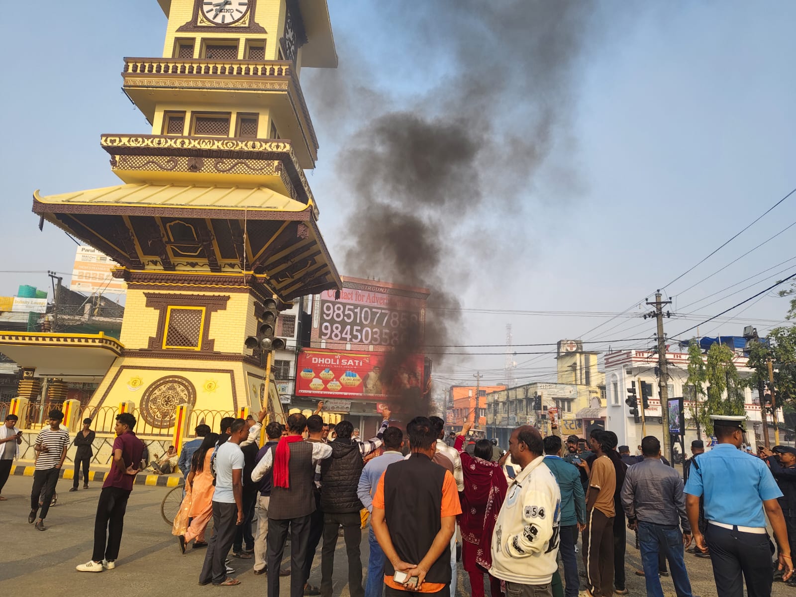 मधेस प्रदेशमा जनमत पार्टीद्वारा वीरगञ्जमा विरोध प्रदर्शन